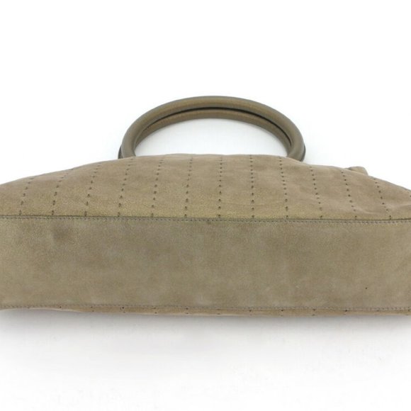 Salvatore Ferragamo tote bag stitch suede �~ leather Authentic used - Picture 4 of 8